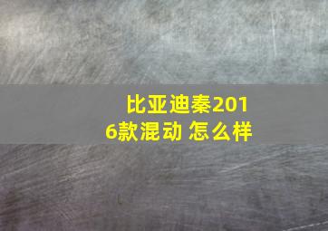 比亚迪秦2016款混动 怎么样